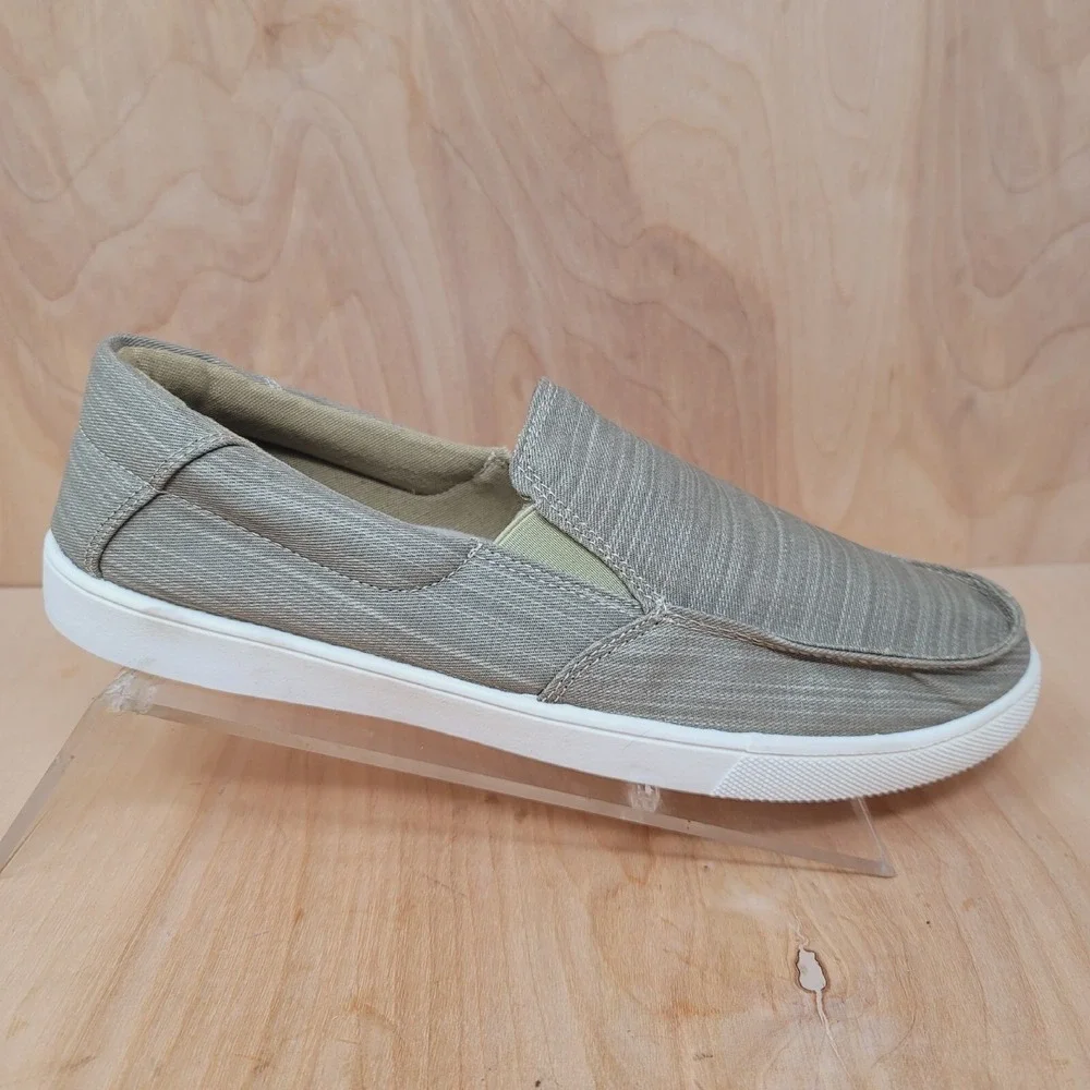 ALEADER Men's Loafers Sz 13 M Khaki Canvas Slip On Shoes Casual
